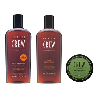 American Crew Daily Moisturizing Shampoo 450ml, Conditioner 450ml and Forming Cream 85g