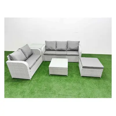 Fimous Seater PE Rattan Wicker Garden Furniture Patio Conservatory Sofa Set with Seater Sofa Lov