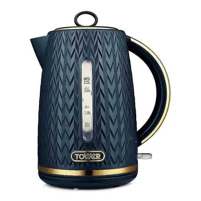 Tower Blue Kettle 1.7L 3kW Jug Stylish Empire Midnight Blue Bronze Accents