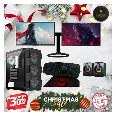 Gaming PC Bundle Dual Monitor|Core i7|GT 2GB|16GB RAM|128GB +1TB