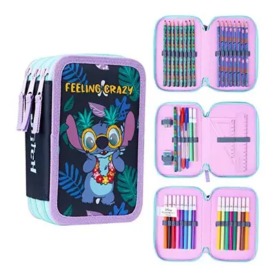 Stitch Pencil Case with Stationery for Girls Frozen Filled Pencil Case School Supplies Colouring