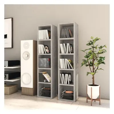 vidaXL CD Cabinets Shelf Cupboard Bookcase pcs Concrete Grey Engineered Wood