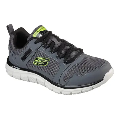 (9 UK, Charcoal/Black) Skechers Mens Track Knockhill Action Leather Trainers