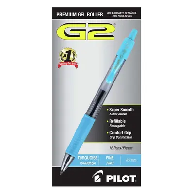 Pilot G2-7 Retractable Gel Roller Pen Fine Pen Point Type - 0.7 mm Pen Point Size - Turquoise In