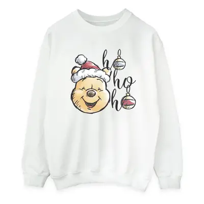 (M, White) Disney Womens/Ladies Winnie The Pooh Ho Ho Ho Baubles Sweatshirt