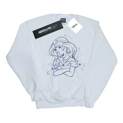 (L, White) Disney Mens Aladdin Princess Jasmine Constellation Sweatshirt