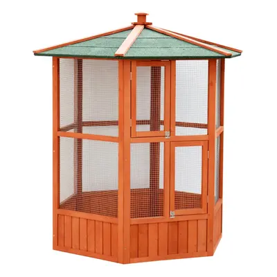 KCT Brazil Outdoor Hexagonal Bird Aviary with Durable Asphalt Roof