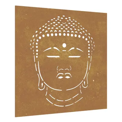 vidaXL Garden Wall Decoration Wall Art Decor Corten Steel Buddha Head Design