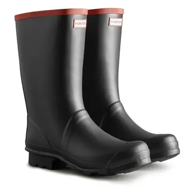 (Black, (Adults')) Hunter Argyll Short Knee Rubber Black Wellington Boots