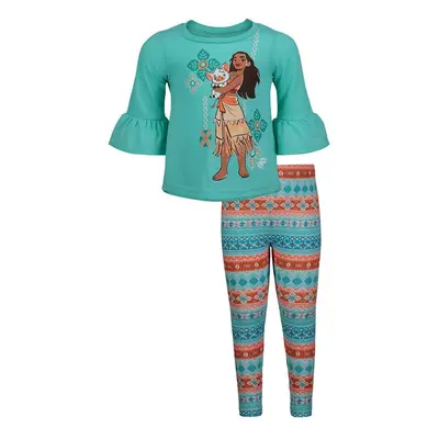 Disney Moana Toddler Girls 2Piece LongSleeve High Low Top Leggings Set Blue 3T