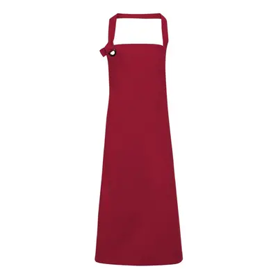 (One Size, Burgundy) Premier Unisex Calibre Heavy Cotton Canvas Bib Apron (Pack of 2)