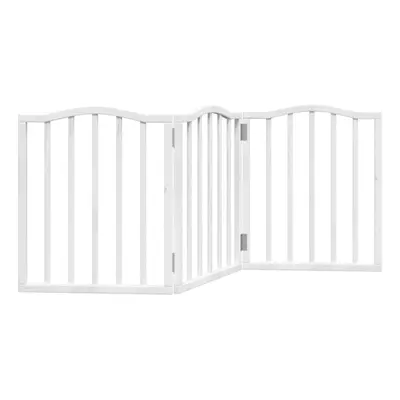 (white, x x cm/ pcs) vidaXL Dog Gate with Door Foldable Pet Gate Dog Fence Pet BarrierÃÂ Poplar