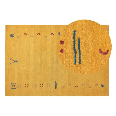 Wool Gabbeh Area Rug x cm Yellow AKALAN