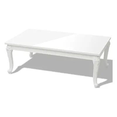 vidaXL Coffee Side End Couch Table High Gloss White Modern Design Living Room