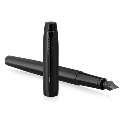 Parker IM Fountain Pen | Matte Black with Black Trim | Medium Point with Blue Ink Cartridge | Gi