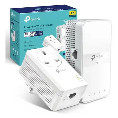 TP-Link TL-WPA7617 KIT AV1000 Powerline Adapter WiFi Extender, WiFi 1200Mbps, Ethernet Ports, Po