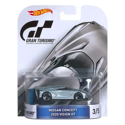 Hot Wheels Retro Entertainment Gran Turismo Nissan Concept Vision GT Die-Cast Vehicle 3/5 Silver