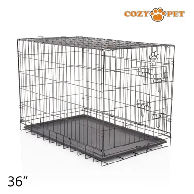 Dog Cage 36" by Cozy Pet Puppy Crate Pen Metal Cage Black DCP36B