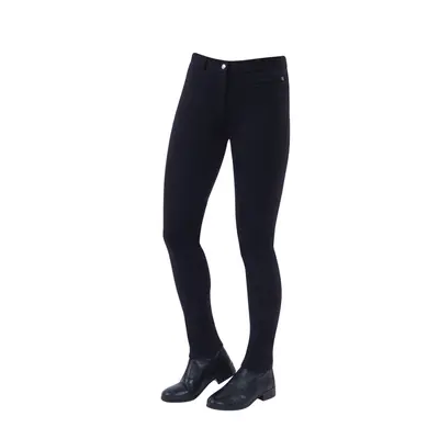 (Black, Ladies 10/28 Inch) Dublin Supa-Fit Zip Up Knee Patch Jodhpurs