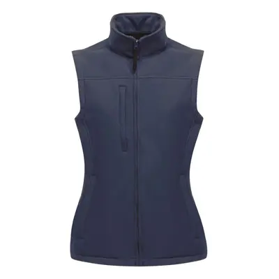 (18, Navy/Navy) Regatta Womens/Ladies Flux Softshell Bodywarmer / Sleeveless Jacket (Water Repel