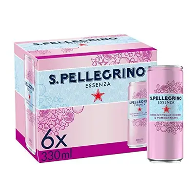 San Pellegrino Essenza Sparkling Cherry & Pomegranate Lightly Flavoured Water Can x 330ml