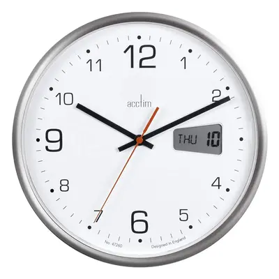 Acctim Kalendar Office Digital Day Date Bold Quartz Wall Clock