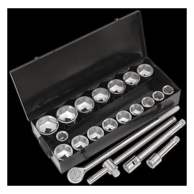 Socket Set 21pc 1"Sq Drive 6pt WallDrive® Metric