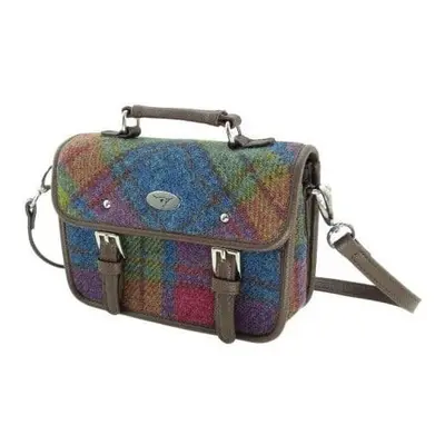 Ladies Harris Tweed Mini Satchel in Multi Colour Tartan LB1230Col-46