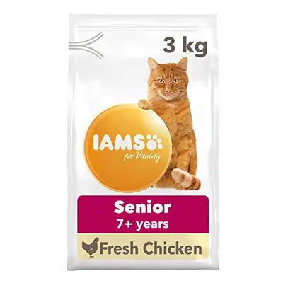 IAMS for Vitality Senior dry cat food with chicken - dry food for senior cats from years of age,