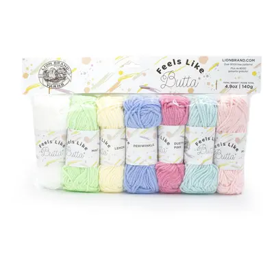 Lion Brand Yarn Feels Like Butta Soft Yarn for Crocheting and Knitting 7Assorted Sample Pack Pas