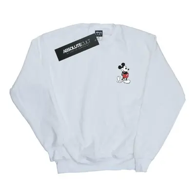 (XL, White) Disney Mens Mickey Mouse Kickin Retro Chest Sweatshirt