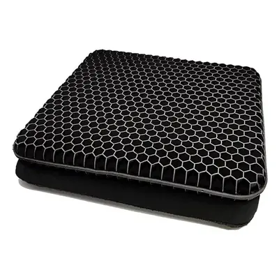 (Black) TPE Gel Seat Cushion | Back & Hip Support Cushion