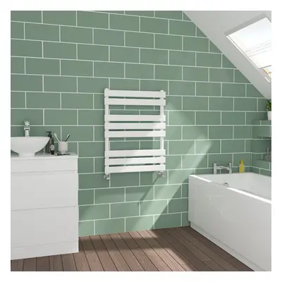 WarmeHaus Flat Panel White Towel Radiator Bathroom Heated Towel Rail 800x600mm