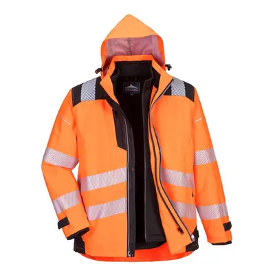 (L, Orange/Black) Portwest Mens PW3 In Hi-Vis Safety Jacket