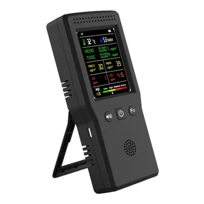 (black) Handheld Portable Air Quality Detector In Temperature Humidity Pm2.5 Pm10 Hcho Tvoc Co C