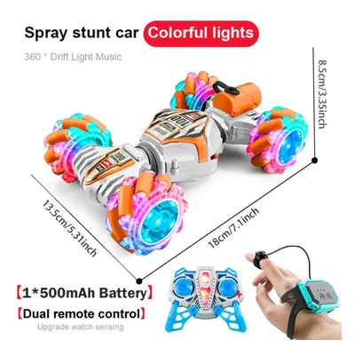 (as the picture, SL OR dual control) 1/20 4wd Rc Stunt Car Watch Gestures Induction Rotating Dri