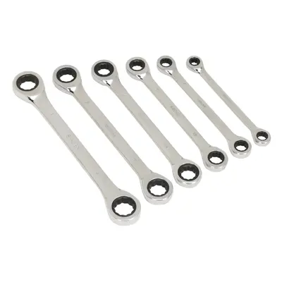 Sealey Siegen Double End Ratchet Ring Spanner Set 6pc S0636