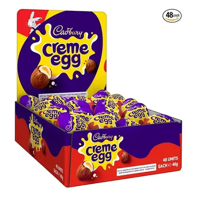 Cadbury Easter Creme Egg (Pack of 48) Milk Chocolate Filled With Creamy Filling