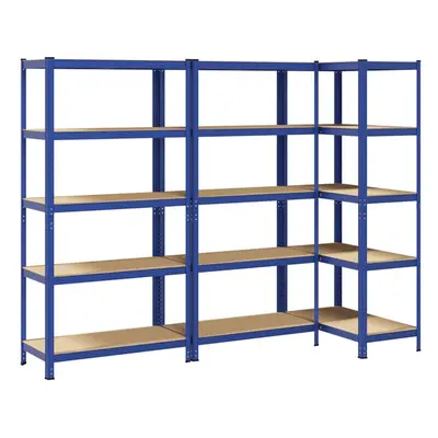 vidaXL 5-Layer Storage Shelves pcs Blue Steel&Engineered Wood