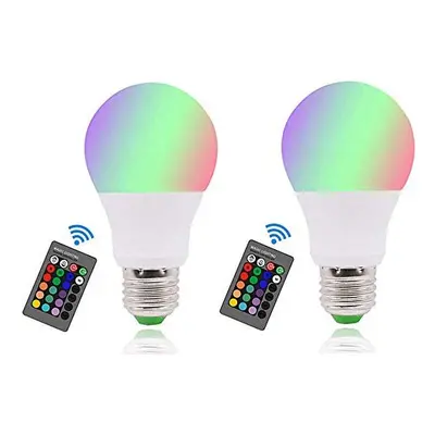 E27 LED Colour Changing Light Bulbs 5W with Remote Control, Edison Screw Dimmable LED Bulb, RGB+