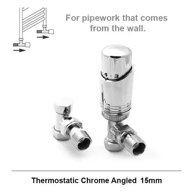 (Angled, Chrome) Angled & Straight Thermostatic Radiator Valves