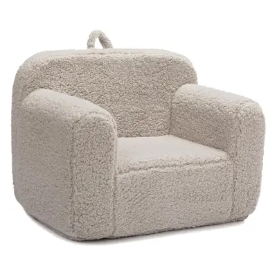 (Light Grey) Children's Sofa Super Soft Comfortable Foam Filled Chair, Single Cute Sherpa Readin