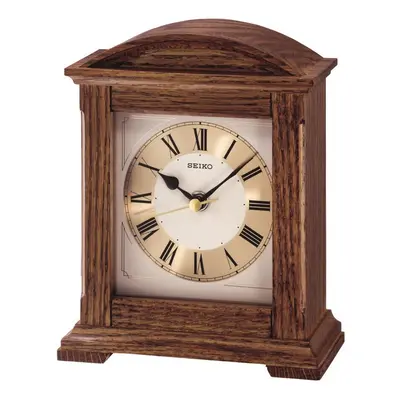 Seiko Oak Wooden Quartz Mantle Clock, Silent Sweep Seconds QXG123B