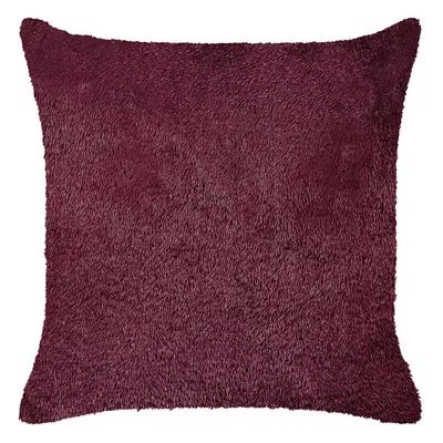 Faux Fur Cushion x cm Burgundy PILEA