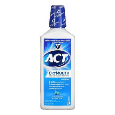 Act, Dry Mouth Anticavity Fluoride Mouthwash with Xylitol, Alcohol Free, Soothing Mint, fl oz (5