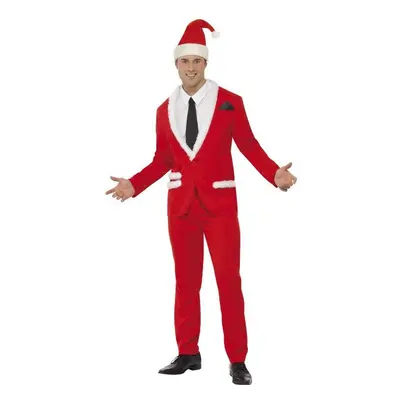 Smiffy's Adult Men's Santa Cool Costume, Jacket, Trousers, Hat, Mock Shirt And