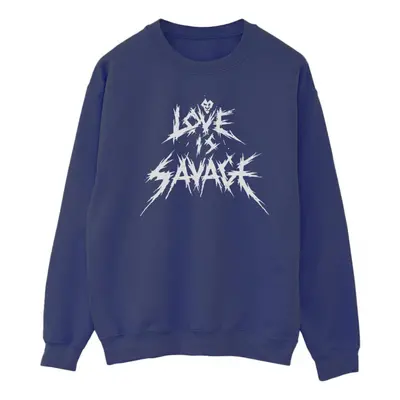 (XXL, Navy Blue) Disney Mens Villains Love Is Savage Sweatshirt