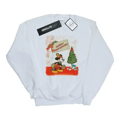 (XXL, White) Disney Womens/Ladies Mickey Mouse Vintage Christmas Sweatshirt