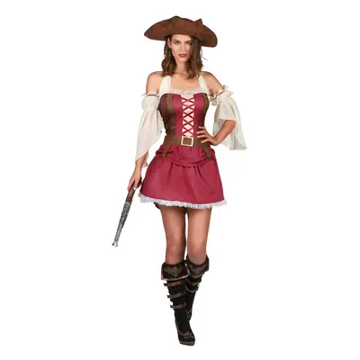 Sexy burgundy pirate costume for women