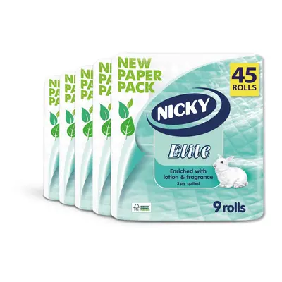 Nicky Elite Ply Soft Luxurious Talc Scent Toilet Tissue Rolls